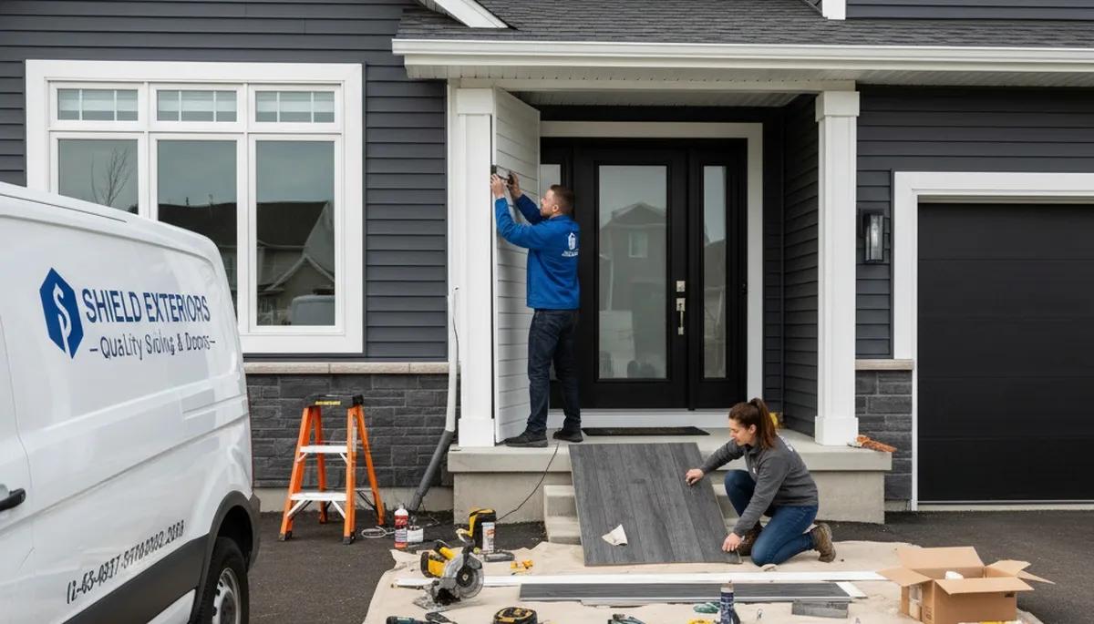 Vinyl siding and door repair service in Oklahoma City, OK by Next Level Exteriors exterior experts
