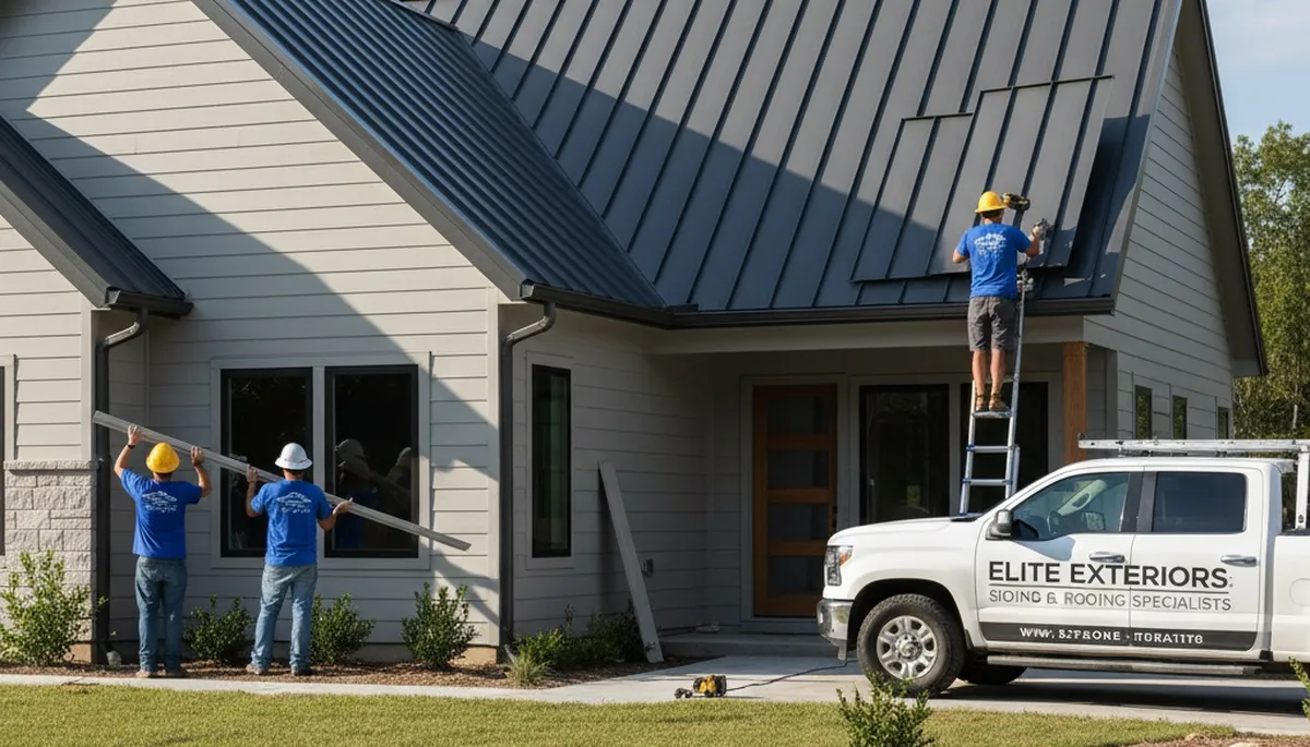 Vinyl siding installation on home exterior in Oklahoma City, OK by Next Level Exteriors experts