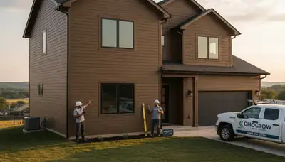 Vinyl siding installation by Oklahoma City, OK siding contractors for a home exterior upgrade