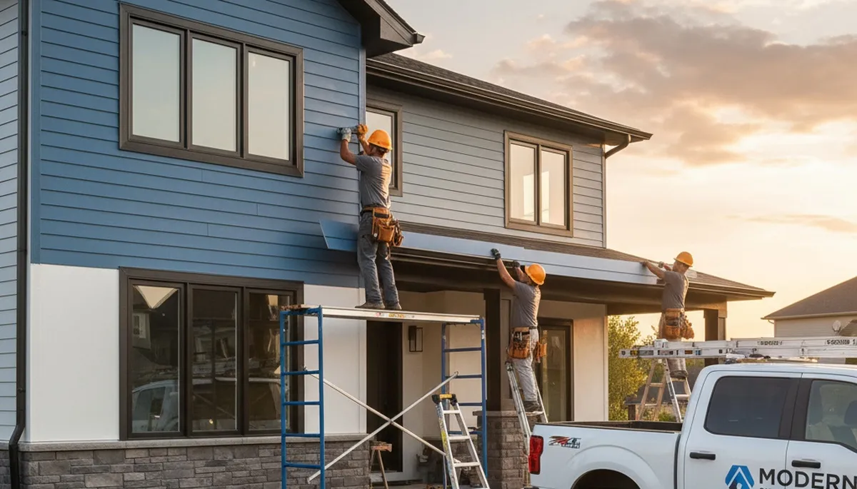 Vinyl siding installation on home exterior in Oklahoma City, OK by Next Level Exteriors