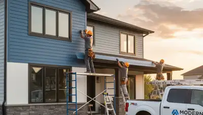 Vinyl siding installation on home exterior in Oklahoma City, OK by Next Level Exteriors
