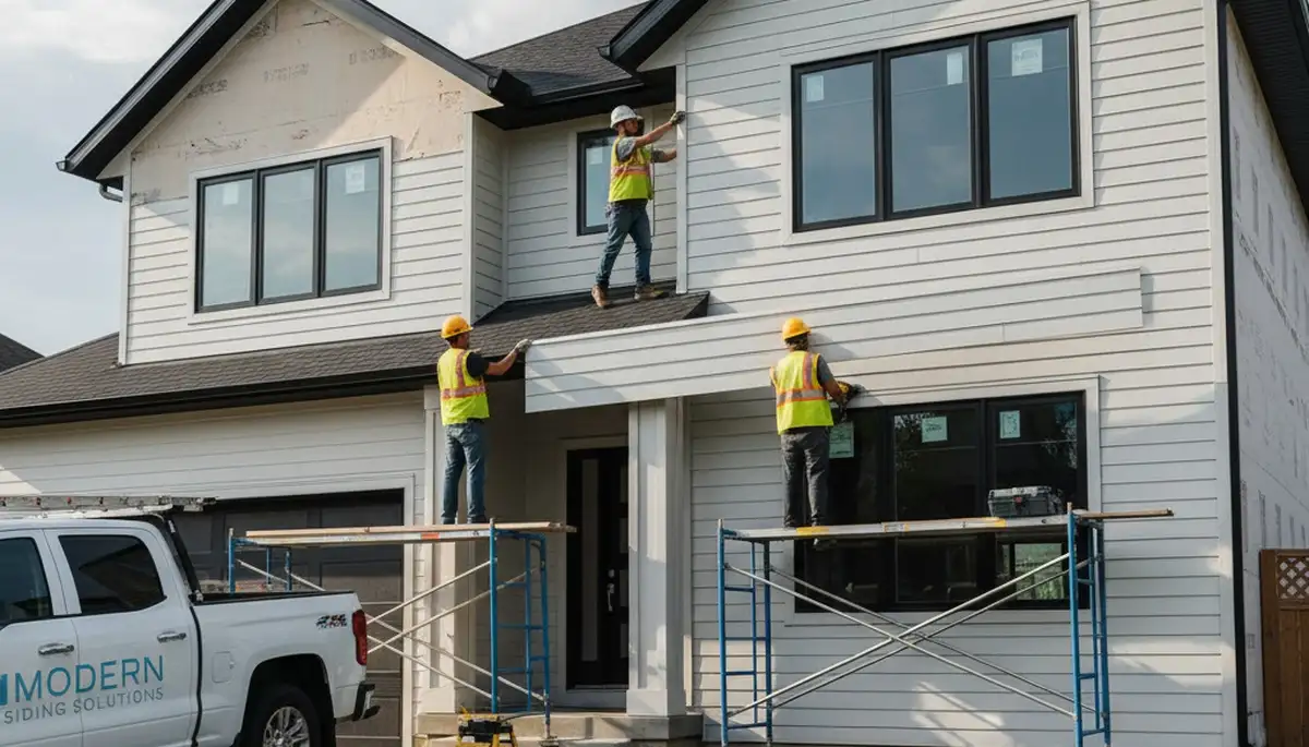 Professional vinyl siding installation on home exterior in Oklahoma City, OK