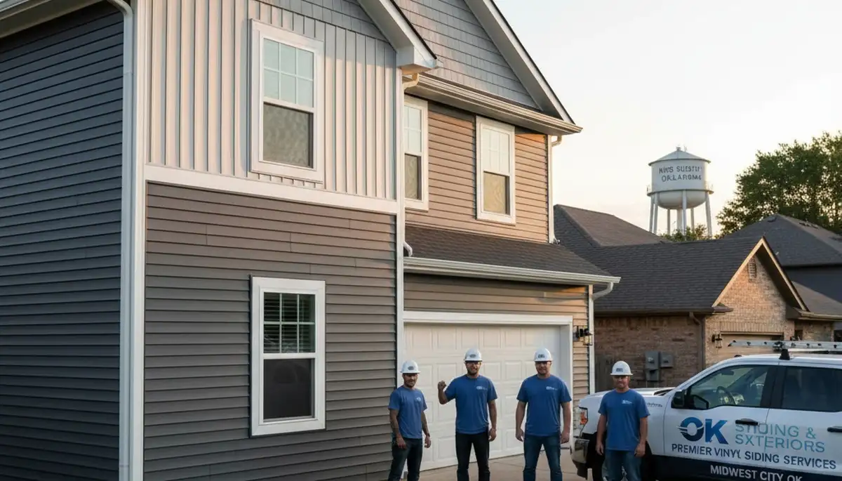 Professional vinyl siding installation on Oklahoma City OK home exterior