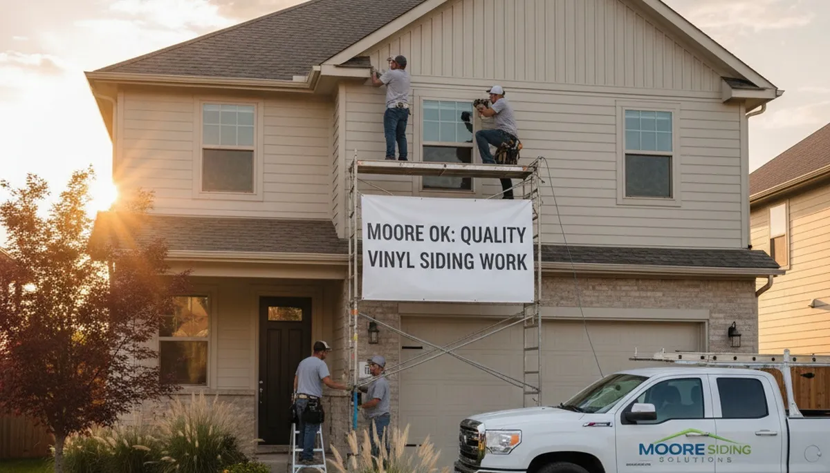 Vinyl siding installation on residential home in Oklahoma City OK by local siding contractors