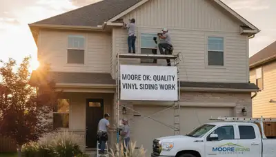 Vinyl siding installation on residential home in Oklahoma City OK by local siding contractors