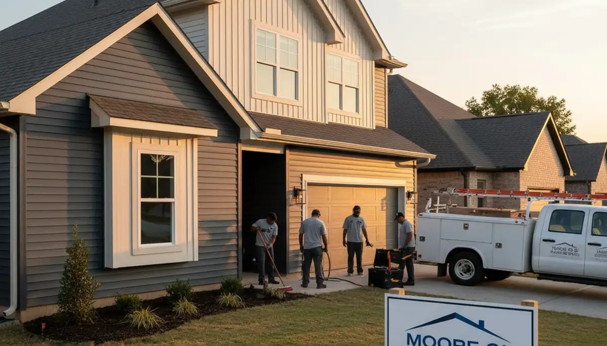 Professional vinyl siding installation on home exterior in Oklahoma City OK