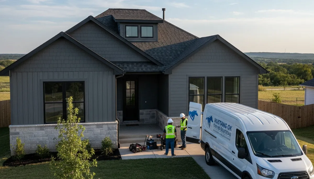 Professional vinyl siding installation on home exterior in Oklahoma City, OK