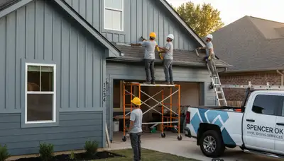 Vinyl siding installation on residential home in Oklahoma City OK by local siding contractors