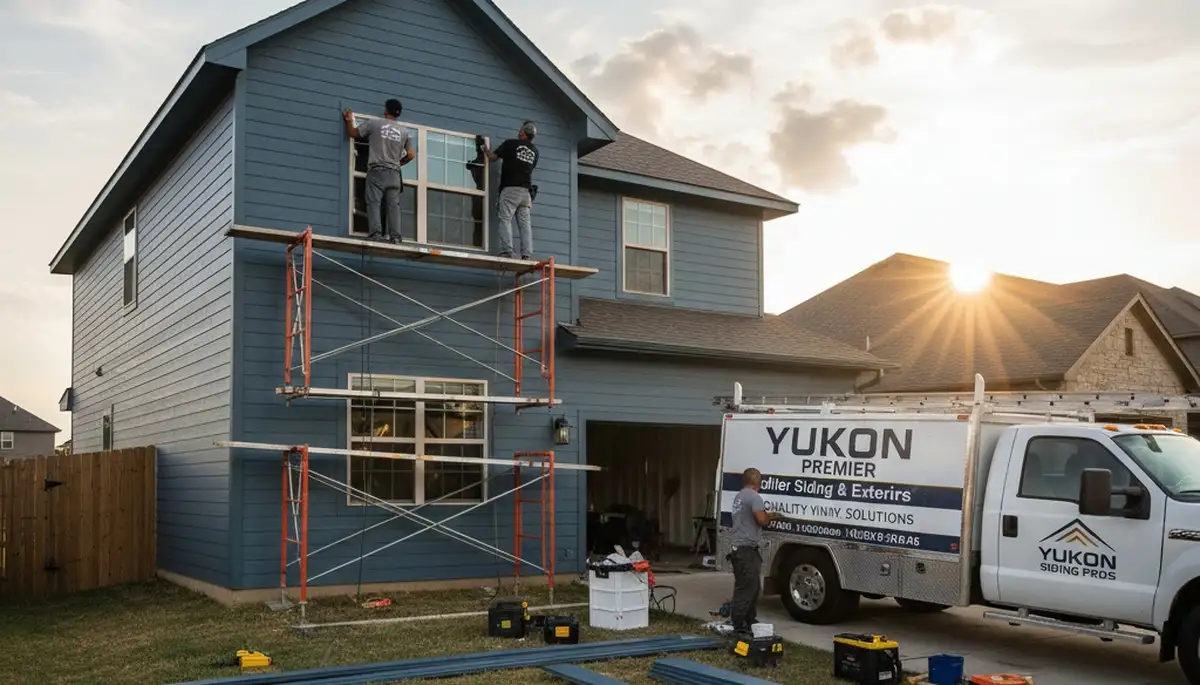 Professional vinyl siding installation on home exterior in Oklahoma City, OK